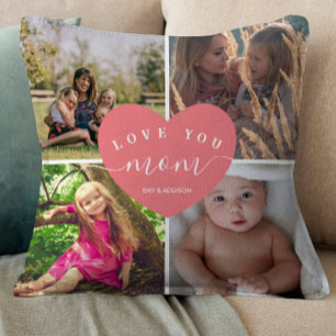 Personalisiertes Geschenk Rosa Herz Rosa Beste Mam Kissen