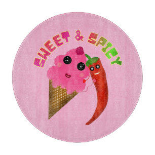 Personalisiertes Geschenk Süßes Eis und Chili-Pfef Schneidebrett