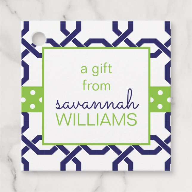 Personalisiertes Geschenk- und Gefältelchen Geschenkanhänger (Vorderseite)