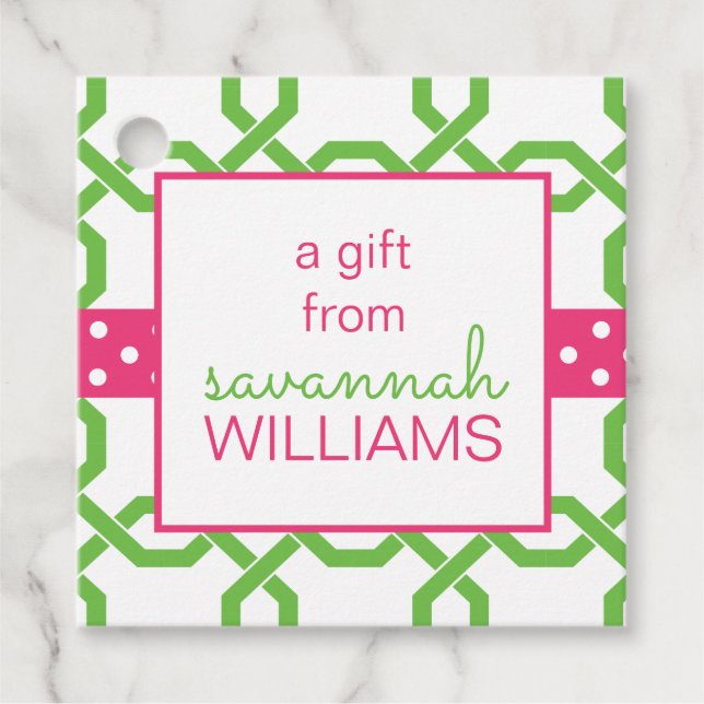 Personalisiertes Geschenk- und Gefältelchen Geschenkanhänger (Vorderseite)