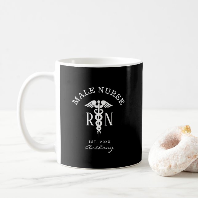 Personalisiertes Geschenk von RN Male Nurse Abschl Kaffeetasse (Mit Donut)