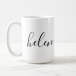 Personalisiertes Geschenk von Skriptnamen Schwarz- Kaffeetasse<br><div class="desc">Eine wunderschöne Wasserflasche mit einem individuelle Name in einem modernen,  eleganten Schriftart. In Schwarz und Weiß. Wunderbar als Muttertag,  Urlaub,  Geburtstag,  Hauswärme oder Brautjunggeschenk.</div>