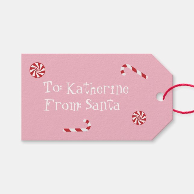 Personalisiertes Geschenk von Weihnachten Candy Pi Geschenkanhänger (Vorderseite (Horizontal))