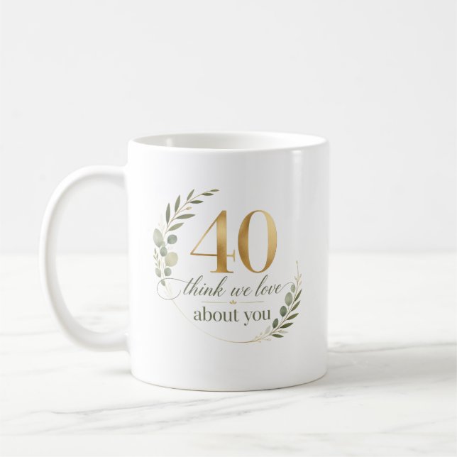 Personalisiertes Geschenk zum 40. Geburtstag - 40  Kaffeetasse (Links)