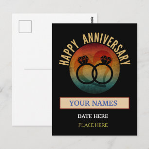 personalisiertes Geschenk zum Hochzeitstag Postkarte