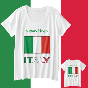 Personalisiertes Geschenk zum italienischen Flagge Große Größe T-Shirt