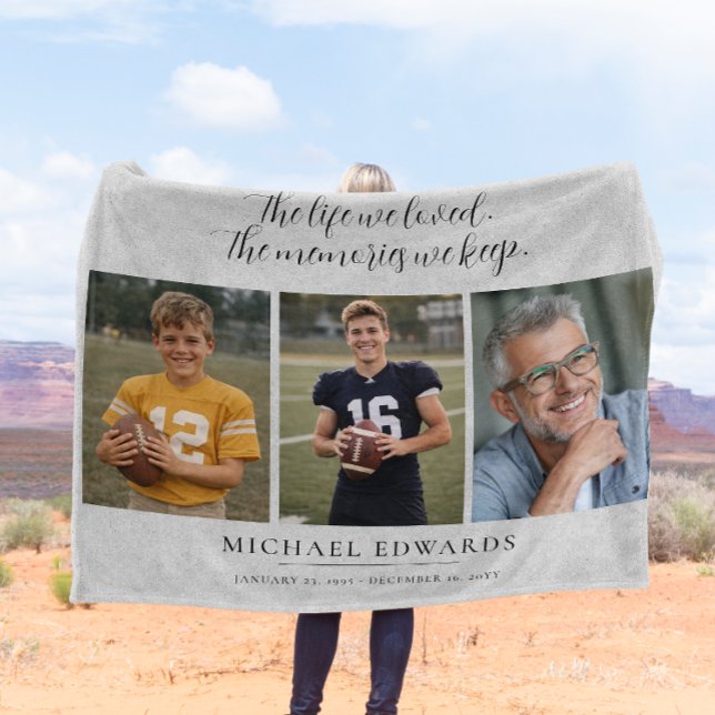 Personalisiertes Geschenk zur Erinnerung mit 4 Fot Fleecedecke (Von Creator hochgeladen)