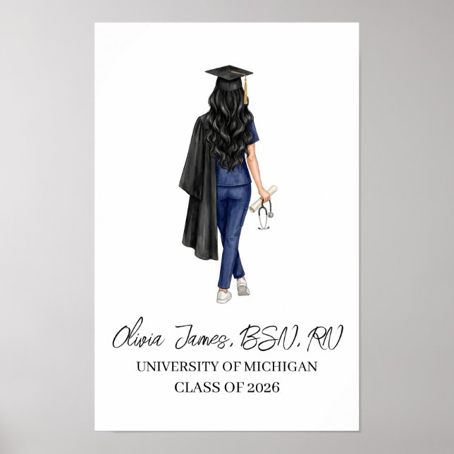 Personalisiertes Geschenk zur Pflegeschulausbildun Poster (Vorne)
