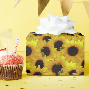 Personalisiertes Geschenkpapier für Sonnenblumen