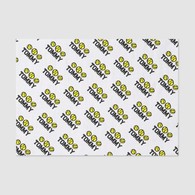 Personalisiertes Geschenkpapier für Tennisspieler Seidenpapier (Vorderseite)