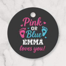 Personalisiertes Geschlecht zeigt rosa oder blaues Geschenkanhänger