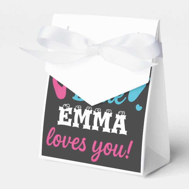 Personalisiertes Geschlecht zeigt rosa oder blaues Geschenkschachtel (Vorderseite)