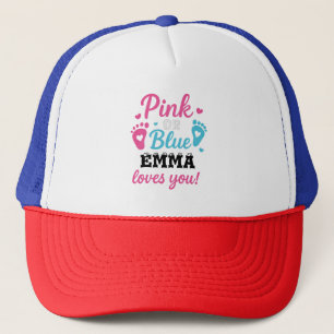 Personalisiertes Geschlecht zeigt rosa oder blaues Truckerkappe