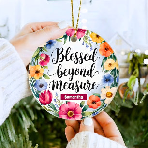 Personalisiertes Gesegnet Über Alles Christlich Keramik Ornament