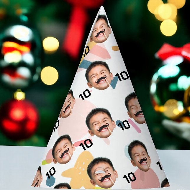 Personalisiertes Gesicht 10. 20. 30. 40. Geburtsta Partyhütchen (Von Creator hochgeladen)