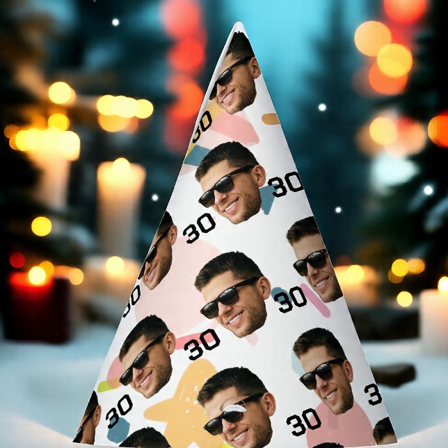 Personalisiertes Gesicht 30. 40. 50. 60. Geburtsta Partyhütchen (Von Creator hochgeladen)