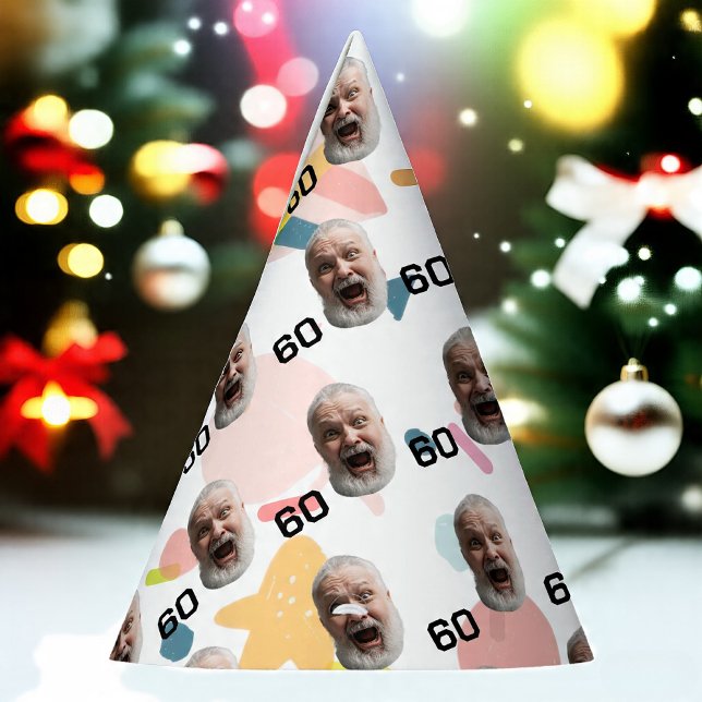 Personalisiertes Gesicht 30. 40. 50. 60. Geburtsta Partyhütchen (Von Creator hochgeladen)