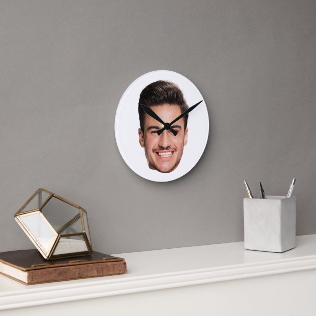 Personalisiertes Gesicht Runde Wanduhr (Büro)