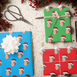 Personalisiertes Gesichtsgeschenk Wrap, Weihnachts Geschenkpapier Set