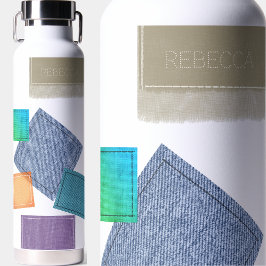Personalisiertes gestanztes Fabric Patchwork Trinkflasche