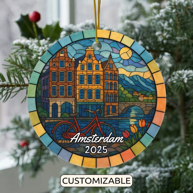 Personalisiertes gestanztes Glas Amsterdam Keramik Ornament (Von Creator hochgeladen)