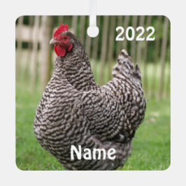 Personalisiertes Gesteinshühnchen Ornament Aus Metall