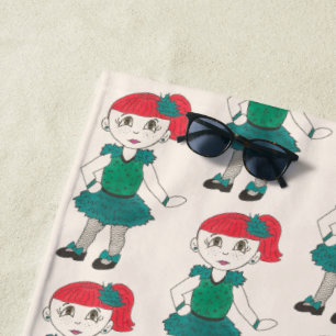 Personalisiertes Gestochen Dance Class Redhead Fre Strandtuch