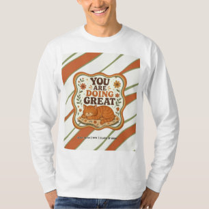Personalisiertes gestreiftes orangefarbenes Katzen T-Shirt