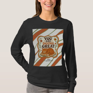 Personalisiertes gestreiftes orangefarbenes Katzen T-Shirt