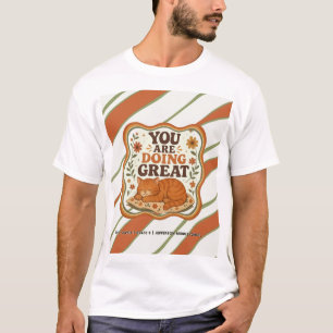 Personalisiertes gestreiftes orangefarbenes Katzen T-Shirt