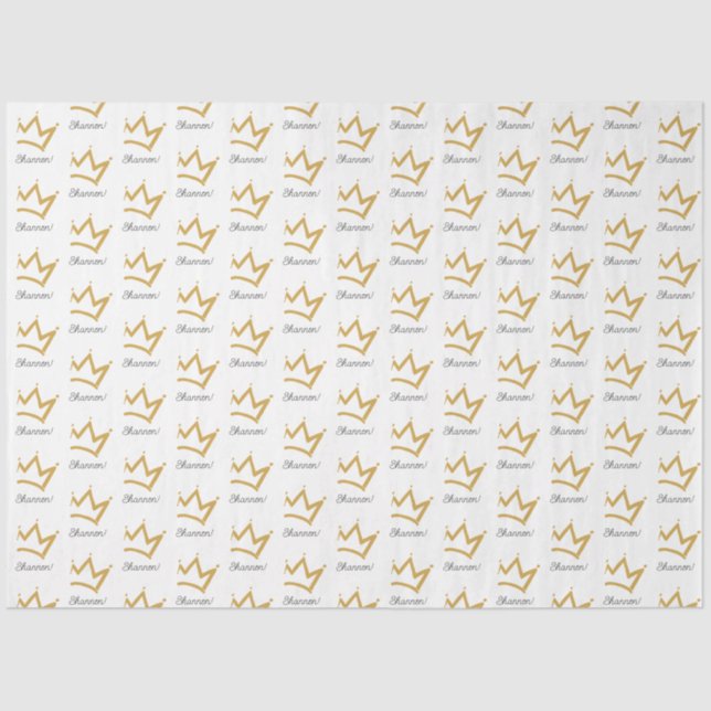 Personalisiertes Gewebe aus Goldkronen Seidenpapier (Vorderseite)