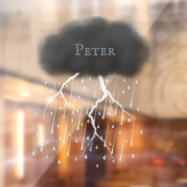 Personalisiertes Gewitter Wolkenregen & Blitze Fensteraufkleber