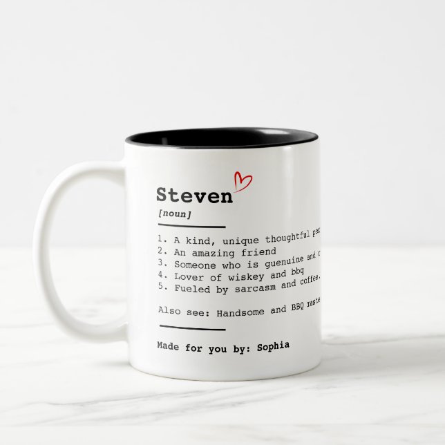 PERSONALISIERTES GIFT, Best Friend Definition Tass Zweifarbige Tasse (Links)