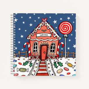 Personalisiertes Gingerbrot House Notebook Notizbuch