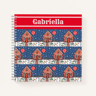 Personalisiertes Gingerbrot House Notebook Notizbuch