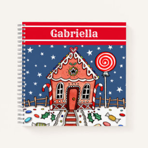 Personalisiertes Gingerbrot House Notebook Notizbuch