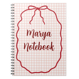 Personalisiertes Gingham-Spiralnotizbuch | Benutze Notizblock
