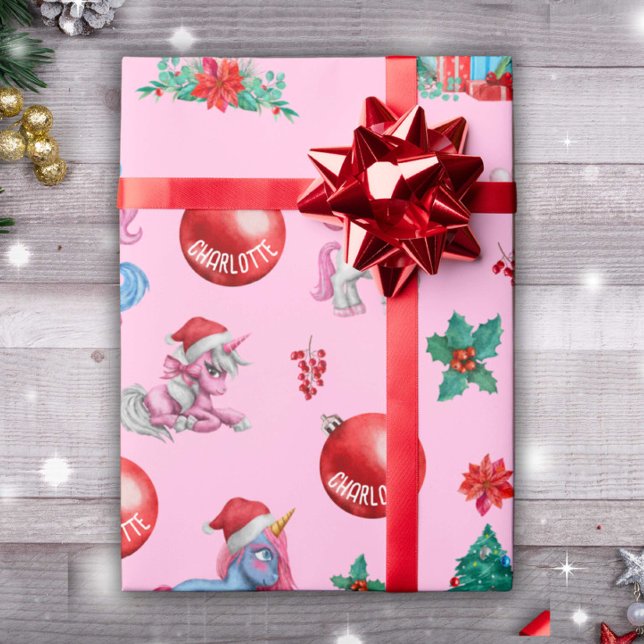 Personalisiertes Girl Christmas Wrapping Paper Uni Geschenkpapier (Von Creator hochgeladen)