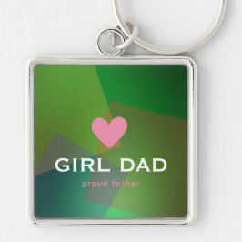 Personalisiertes Girl Dad Holografisch Schlüsselanhänger