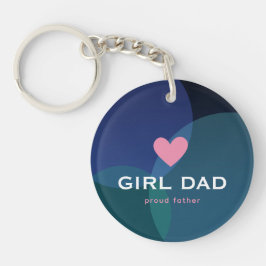 Personalisiertes Girl Dad Holografisch Schlüsselanhänger