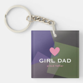 Personalisiertes Girl Dad Holografisch Schlüsselanhänger