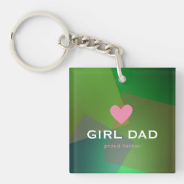 Personalisiertes Girl Dad Holografisch Schlüsselanhänger