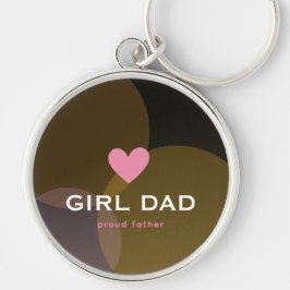 Personalisiertes Girl Dad Holografisch Schlüsselanhänger