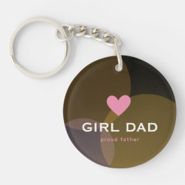 Personalisiertes Girl Dad Holografisch Schlüsselanhänger