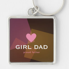 Personalisiertes Girl Dad Holografisch Schlüsselanhänger