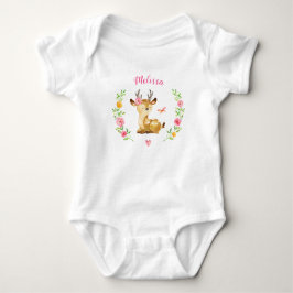 Personalisiertes Girl Deer Woodland Baby Shoft Baby Strampler