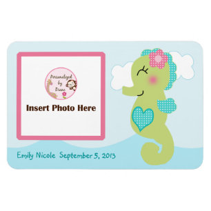 Personalisiertes Girl Seepferd Foto Magnet Keepake