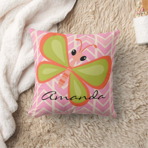 Personalisiertes Girl's Pink Butterfly Kissen