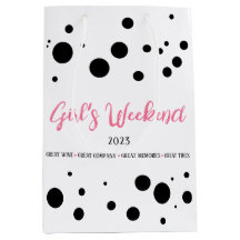 Personalisiertes Girl's Weekend Pink Dotted