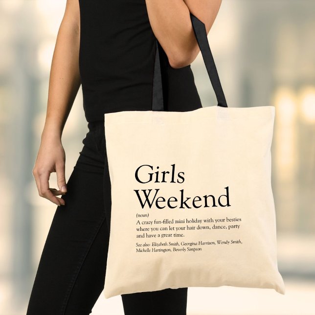 Personalisiertes Girls-Wochenende - Definition Tot Tragetasche (Personalized Girls Weekend Definition Tote Bag)
